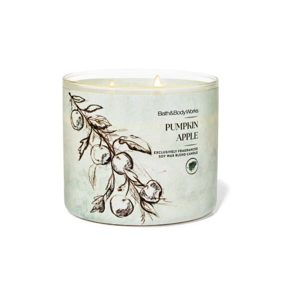 Bath & Body Works PUMPKIN APPLE 3 Wick Large Jar Candle NEW - Picture 1 of 2